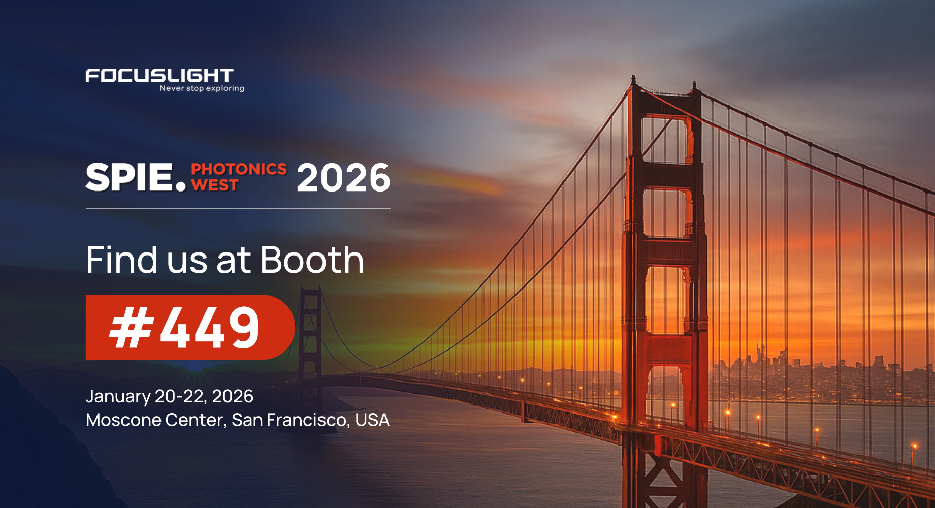 Focuslight Will Be Exhibiting at the SPIE Photonics West 2026
